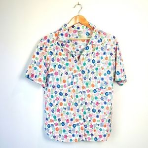 Vintage 80s 90s Floral Oversized Top Blouse Cottagecore Retro Boho bohemian